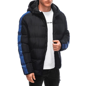 Edoti Men's quilted winter jacket - black