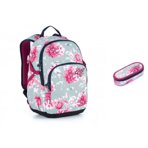 Studentský batoh s květinami Topgal YOKO 21030 G,Studentský batoh s květinami Topgal YOKO 21030 G