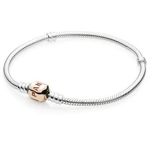 Pandora Stříbrný náramek s bronzovým zapínáním 580702 21 cm