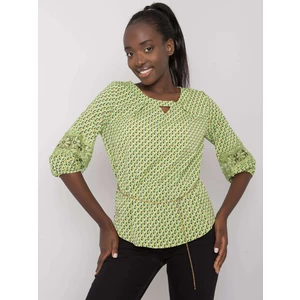 Women's green blouse with a pattern