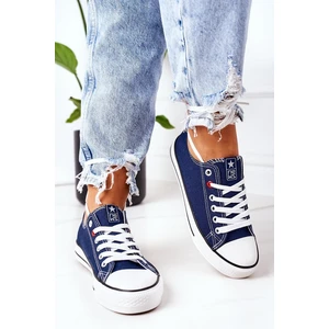 Women's Classic Sneakers Navy Blue Ecoma