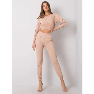 RUE PARIS Beige women's tracksuit set