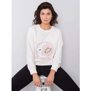 White sweatshirt with Trisha print