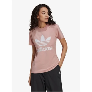 Starorůžové dámské tričko adidas Originals - Dámské