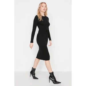 Trendyol Black Lace Detailed Knitwear Dress