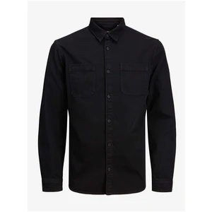 Camicia da uomo Jack & Jones Black Denim