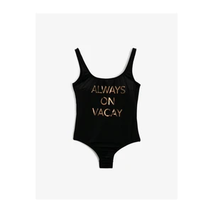 Koton Swimsuit - Black - With Slogan