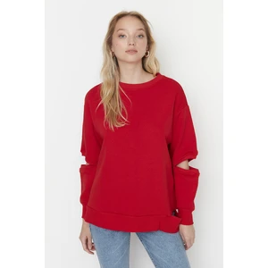 Trendyol Sweatshirt - Red - Boyfriend