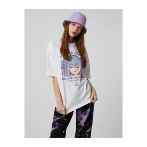 Koton Anime T-Shirt Oversize Short Sleeves Crew Neck Relaxed-Cut.