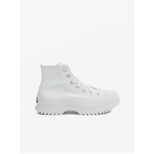 White Women's Ankle Sneakers on the Converse Platform Chuck Taylor - Women