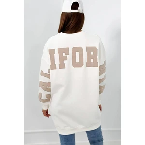 Insulated sweatshirt with California ecru inscription