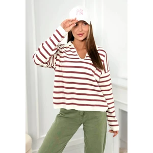 Striped sweater dark pink