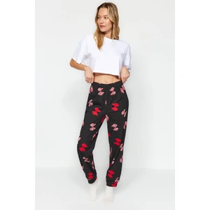 Trendyol Black 100% Cotton Ribbon Pattern Knitted Pajama Bottoms