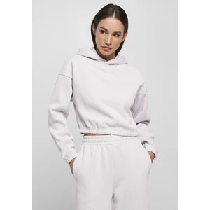 Women's short oversized hoodie with soft lilac