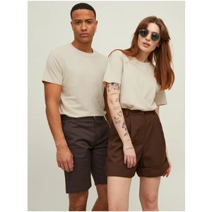 Beige unisex basic T-Shirt Jack & Jones Noa - Men