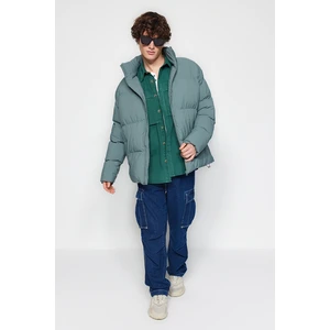 Trendyol Mint Unisex Oversize Fit Stand Collar Pufferdzseki