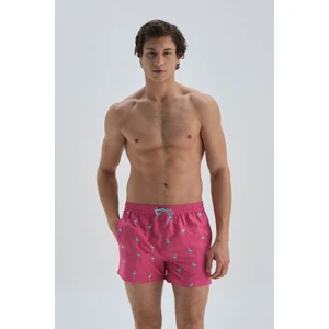 Dagi Pink Micro Short Flamingo Embroidered Marine Shorts