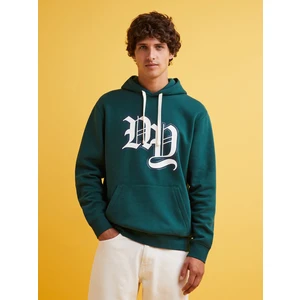 Dark green men's hoodie Celio Fecago