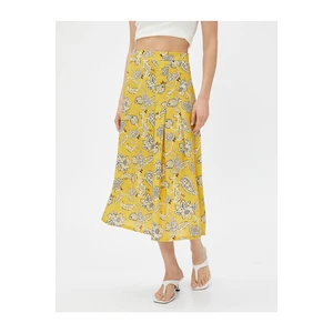 Koton Floral Midi Skirt Viscose