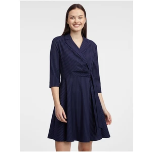 Orsay Dark Blue Ladies Striped Wrap Dress - Women