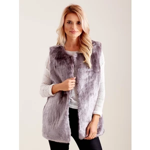 Gray fur vest