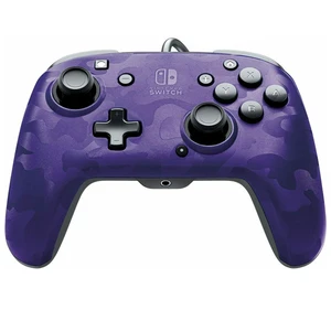 PDP Faceoff Deluxe + Audio Wired Controller for Nintendo Switch, camo purple 500-134-EU-CM05