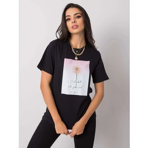 Black women&#39;s t-shirt with a print