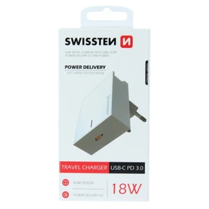 Gyorstöltő  iPhone Swissten Power Delivery 3.0, 18W, fehér