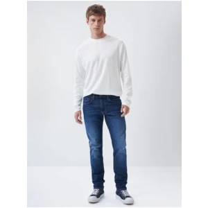 Tmavě modré pánské slim fit džíny Salsa Jeans - Pánské