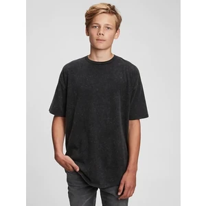 Černé klučičí dětské tričko curved hem t-shirt GAP