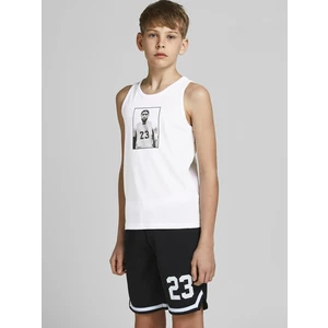 White Boys' Tank Top with Jack & Jones Legends Print - Unisex