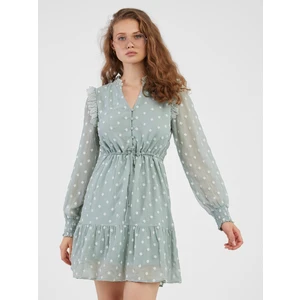 Light Green Ladies Patterned Dress VILA Jaqueline - Women