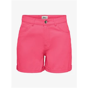 Dark pink womens denim shorts ONLY Vega - Women