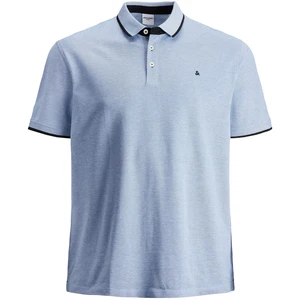 Jack&Jones PLUS Pánske polo triko Slim Fit JJEPAULOS 12143859 Bright Cobalt 4XL