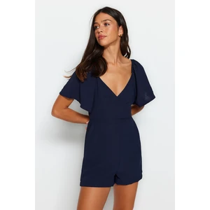 Trendyol Navy Blue Mini Weave Jumpsuit With Window Detail