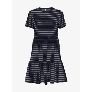 Dark blue ladies striped dress ONLY May - Ladies