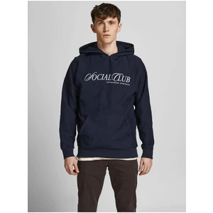 Dark Blue Patterned Hoodie Jack & Jones Neo - Men