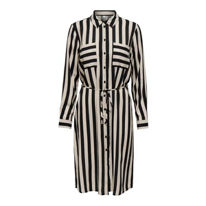 Jacqueline de Yong Dámske šaty JDYZOE LIFE Regular Fit 15266110 Black TAPIOCA XL