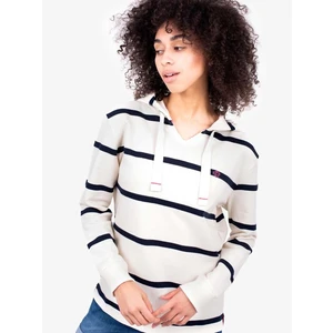 Blue and White Ladies Striped Hoodie Brakeburn - Women