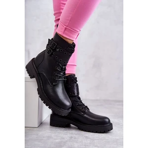 Women's warm leather boots black Silvor