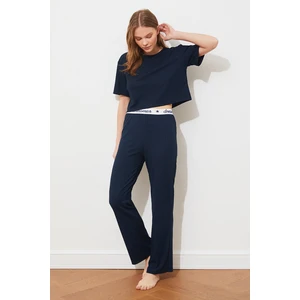 Trendyol Navy Camisole Knitted Pajamas Set