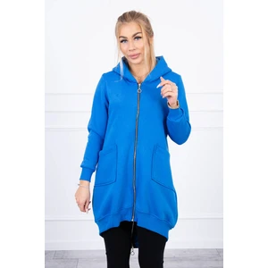 Insulated sweatshirt with a zipper at the back mauve blue