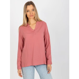 Dusty pink plain blouse with SUBLEVEL neckline