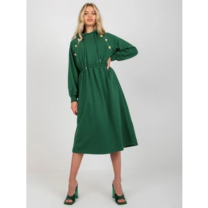 Dark green flowing hoodie dress