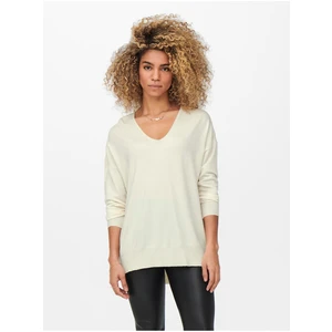 Cream women's lightweight sweater ONLY Lely - Women