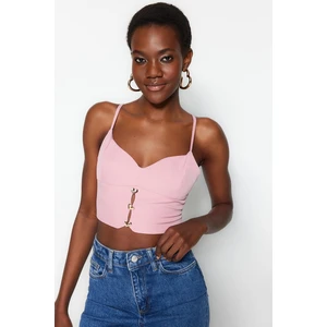 Trendyol Crop Top - Pink - Plain