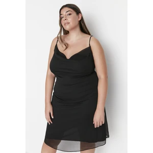 Trendyol Curve Black Strap Woven Dress