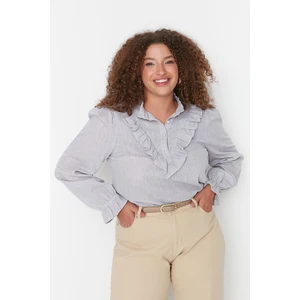 Trendyol Curve Plus Size Blouse - Gray - Regular fit