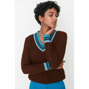 Trendyol Sweater - Brown - Regular fit