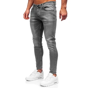 Šedé pánské džíny slim fit Bolf R925